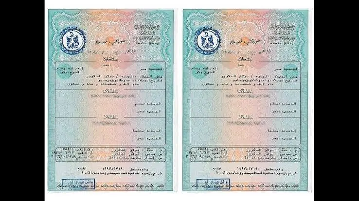 استخراج شهادة الميلاد