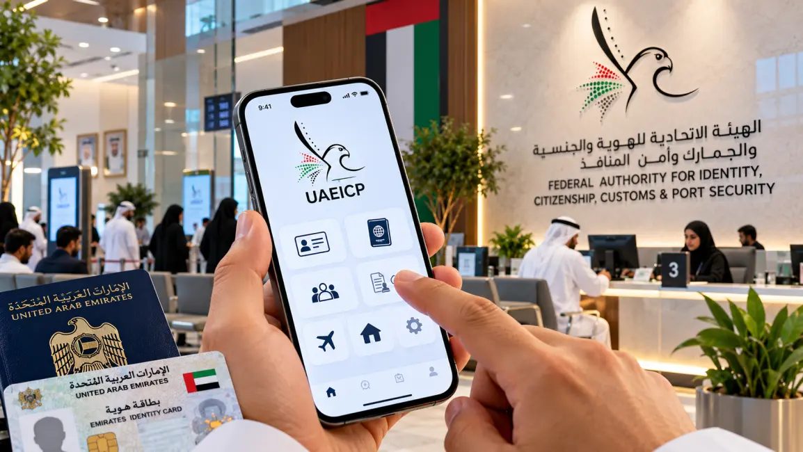 الهوية والجنسية الإماراتية توضح خدمات تطبيق UAEICP لإصدار وتجديد الهوية والإقامة والتأشيرات إلكترونيًا 2026