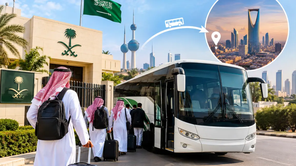 السفارة السعودية في الكويت توفر حافلات لنقل المواطنين إلى الرياض بعد إلغاء رحلاتهم