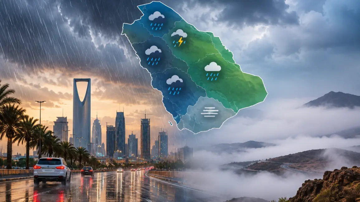 السعودية: الأرصاد تحذر من الأمطار الغزيرة والضباب في عدد من المناطق