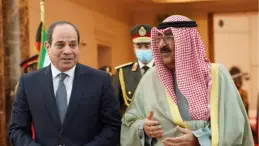 الشيخ مشعل الأحمد أمير الكويت والرئيس المصري عبدالفتاح السيسي