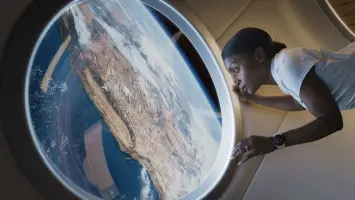 A futuristic wristwatch designed for outer space exploration