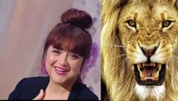 هجوم أسد على فنانة مصرية