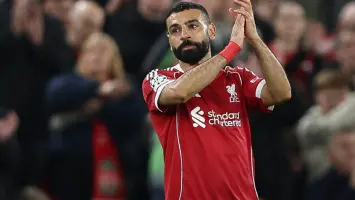 محمد صلاح خلال تدريبات فريق ليفربول