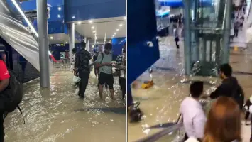 The Dubai Metro station floods due to heavy rains, disrupting services