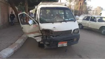 حادث انقلاب ميكروباص يصيب 8 أشخاص ببنها