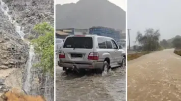 UAE: RAK Road Closed After Heavy Rains Flood Dam