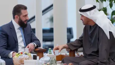 مراسم استقبال أحمد الشرع في الإمارات