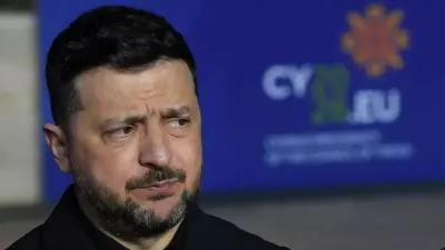 الرئيس الأوكراني فلاديمير زيلينسكي خلال مؤتمر صحفي