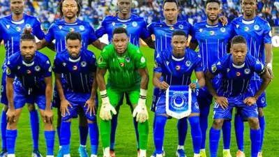 فريق الهلال السوداني يحتفل بالتتويج بلقب الدوري