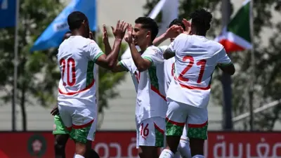 المنتخب المغربي يحتفل بفوزه على بوروندي