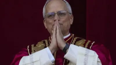 Pope Leo addressing a crowd at St. Peter's Square