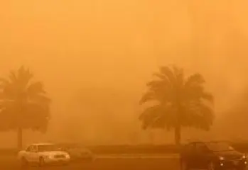 صورة توضح تأثير العواصف الترابية في شمال سيناء