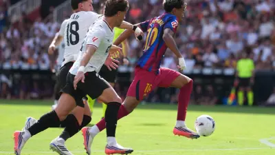 برشلونة خلال مباراته أمام فالنسيا في الدوري الإسباني