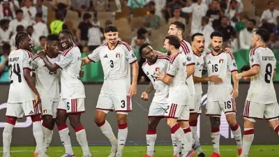منتخب الإمارات في مباراة أمام منتخب البحرين ضمن كأس الخليج خليجي 27