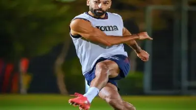 محمد صلاح خلال استعدادات طرابزون سبور لمواجهة سامسون سبور