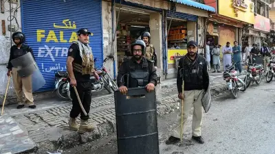 Pakistan Tehreek-e-Insaf supporters during protests over Imran Khan’s detention