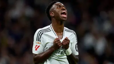 فينيسيوس جونيور لاعب ريال مدريد في سياق خبر إيقافه أربع مباريات