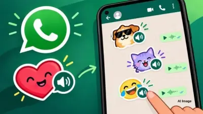 توضيح لميزة الملصقات الصوتية الجديدة في واتساب