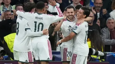 ريال مدريد ولايبزيغ في مباراة بدوري أبطال أوروبا