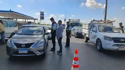 حملة مرورية للكشف عن تعاطي المواد المخدرة بين السائقين على طريق رافد المنصورة جمصة