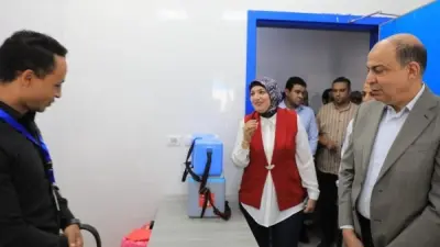 متابعة حملة التطعيم ضد الحصبة والحصبة الألمانية في كفر خزام بالمنيا