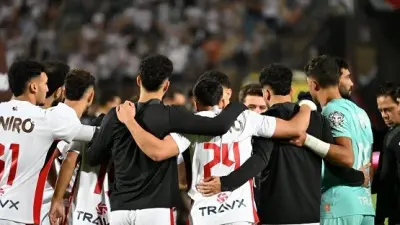 لاعبو الزمالك بعد الفوز على المقاولون العرب في الدوري الممتاز