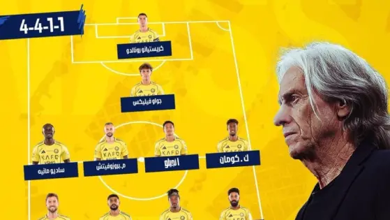 عاجل: تشكيلة النصر الرسمية أمام الأهلي القطري.. جيسوس يدفع بالقوة الضاربة