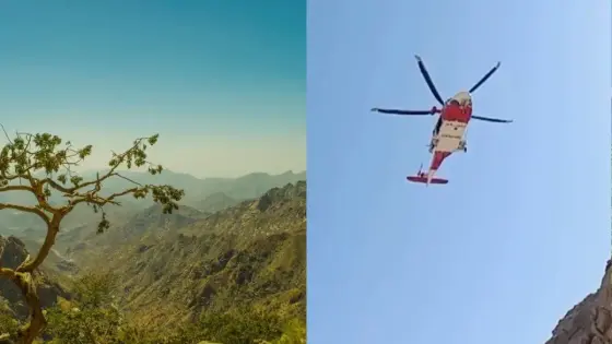UAE Authorities Conduct Airlift Rescue for Injured Man in RAK Mountains