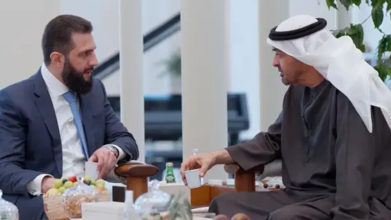 مراسم استقبال أحمد الشرع في الإمارات