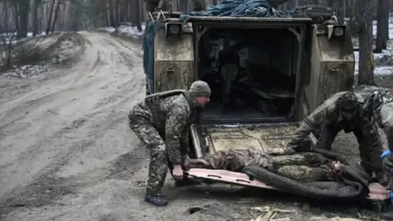 Ukrainian military personnel in formation