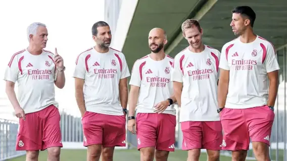 فريق ريال مدريد أثناء مباراة كرة قدم