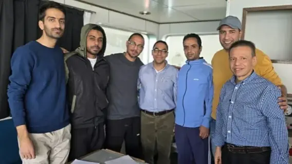 صورة لسفينة بحرية مرتبطة بخبر الإفراج عن البحارة المصريين المحتجزين بإيران.