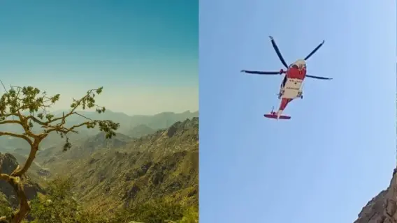 UAE Authorities Conduct Airlift Rescue for Injured Man in RAK Mountains