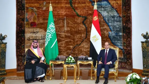 الرئيس عبد الفتاح السيسى يستقبل ولى العهد السعودى في قصر الإتحادية