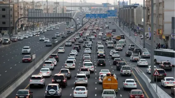 UAE Police Issue Safety Warning After Truck Collides with Car on Highway