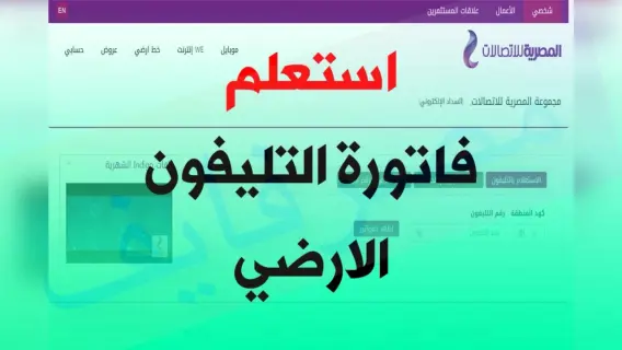 كيفية الاستعلام عن فاتورة التليفون الأرضي باستخدام الرقم فقط