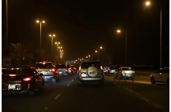 Heavy Traffic Congestion on King Faisal Road in Bahrain After Multi-Vehicle Crash Disrupts Flow Toward Muharraq