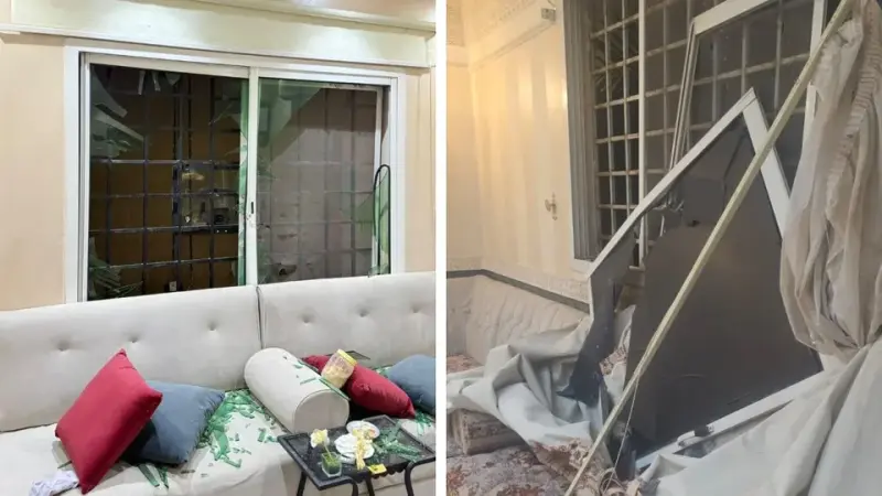 أضرار بالنوافذ جراء سقوط شظايا صاروخية في الرياض