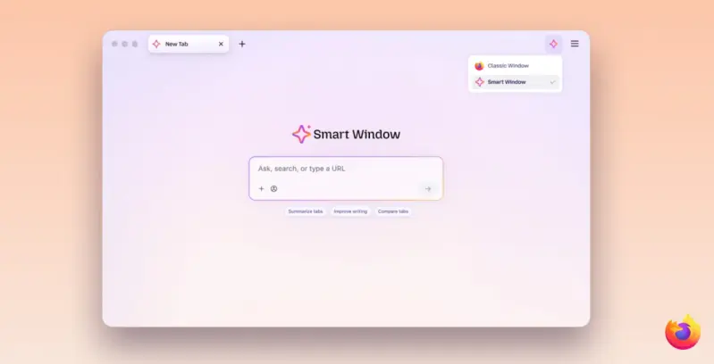 Smart Window في متصفح فايرفوكس