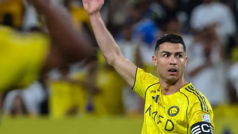 كريستيانو رونالدو خلال مباراة مع نادي النصر