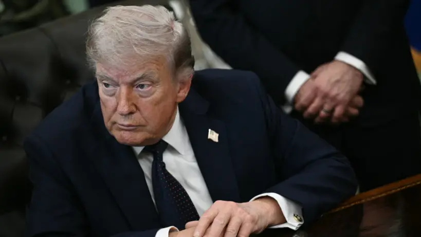 Donald Trump speaking at a press conference