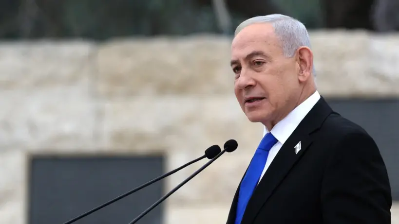 بنيامين نتنياهو يتحدث خلال مؤتمر صحفي
