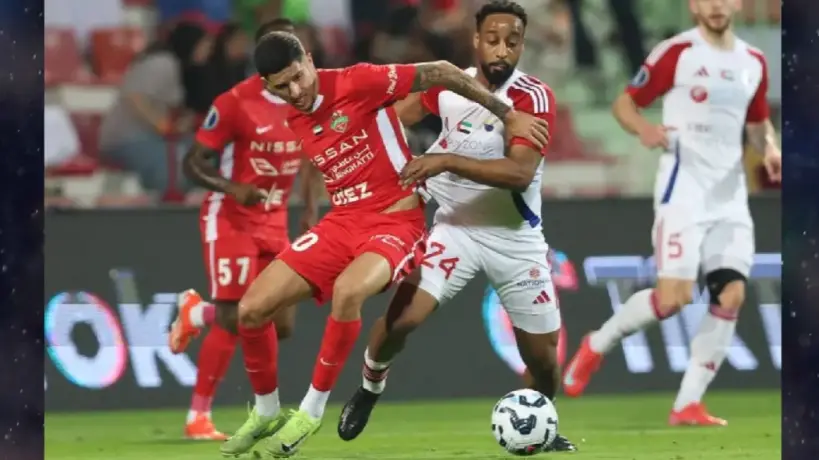 شباب الأهلي يفوز على الشارقة بـ نتيجة 2-2 اهداف في قمة مثيرة ويتأهل لنهائي كأس الرابطة