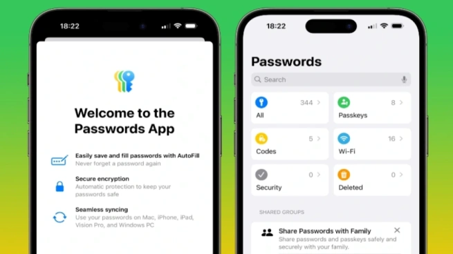 تطبيق كلمات السر من آبل