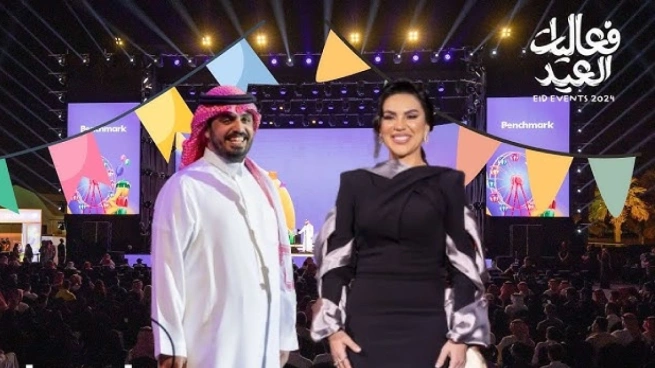 مي فاروق والفنان نواف الجبرتي